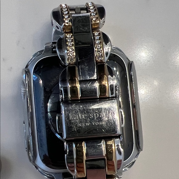 kate spade Two-Tone Silver and Gold Rhinestone Smartwatch Bracelet - Picture 2 of 6